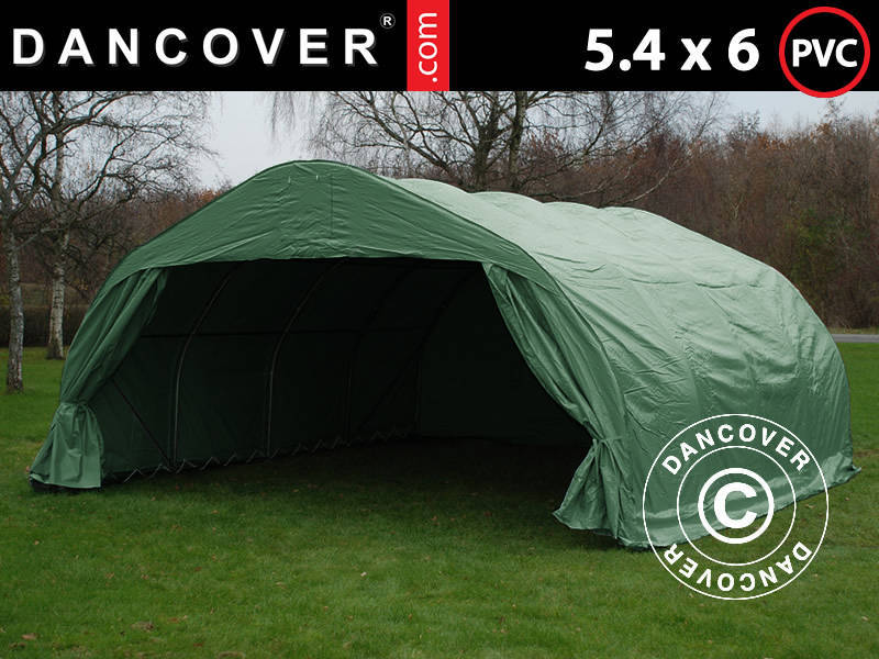 Garagetelt dobbelt 5,4x6x2,9m PVC, Grøn