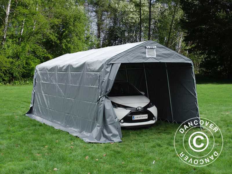 Garagetelt PRO 3,3x6x2,4m PVC, Grå - Image 2