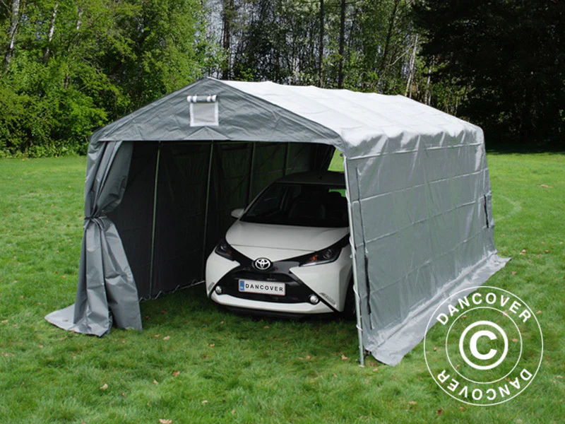 Garagetelt PRO 3,3x6x2,4m PVC, Grå - Image 4
