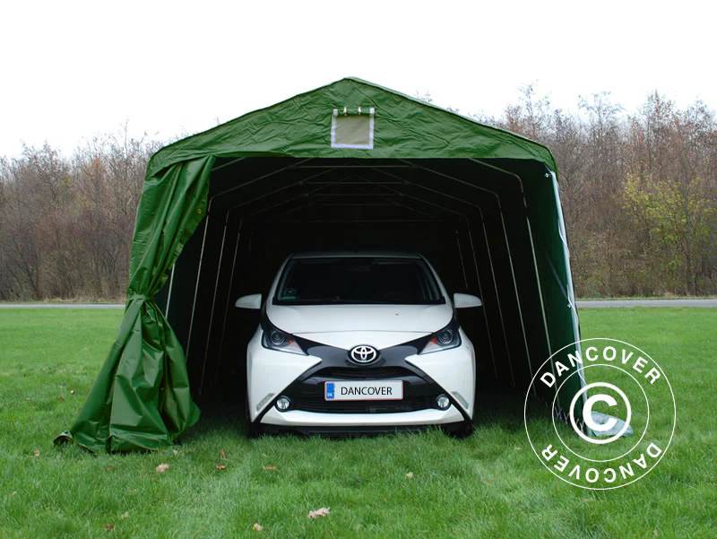 Garagetelt PRO 3,3x6x2,4m PVC, Grøn - Image 2