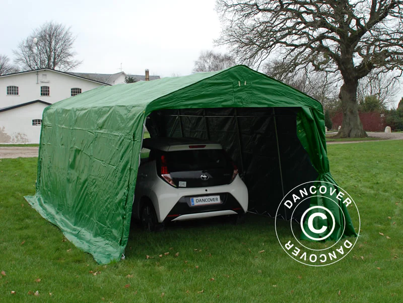 Garagetelt PRO 3,3x6x2,4m PVC, Grøn - Image 3