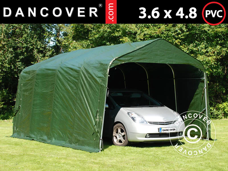 Garagetelt PRO 3,6x4,8x2,68m, PVC, Grøn
