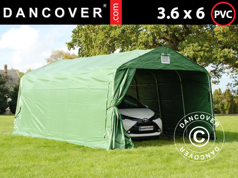 Garagetelt PRO 3,6x6x2,68m PVC, Grøn