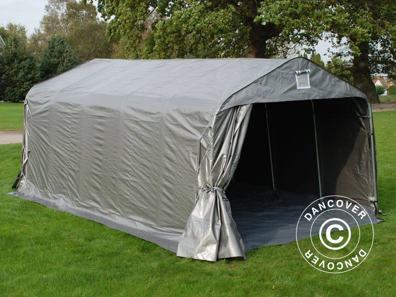 Garagetelt PRO 3,6x6x2,7m PE med underlag, Grå - Image 2