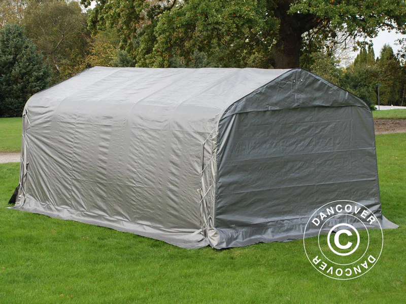 Garagetelt PRO 3,6x6x2,7m PE med underlag, Grå - Image 3