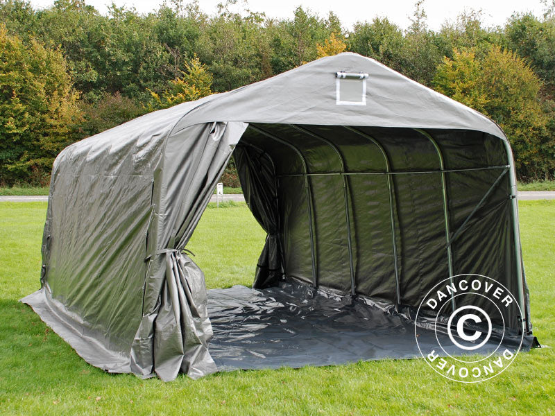 Garagetelt PRO 3,6x6x2,7m PE med underlag, Grå - Image 4