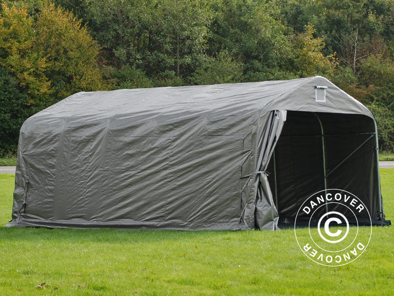 Garagetelt PRO 3,6x6x2,7m PE med underlag, Grå - Image 6