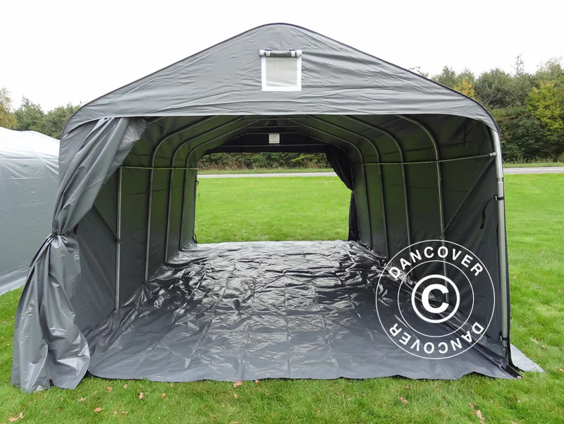 Garagetelt PRO 3,6x6x2,7m PVC med underlag, Grå - Image 10