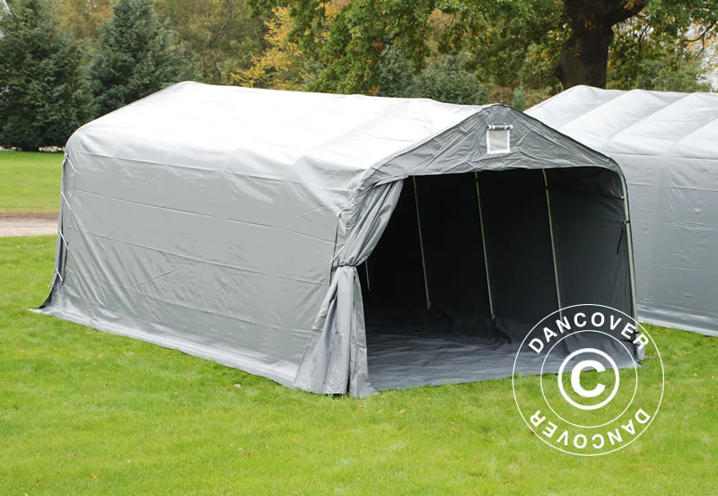 Garagetelt PRO 3,6x6x2,7m PVC med underlag, Grå - Image 2