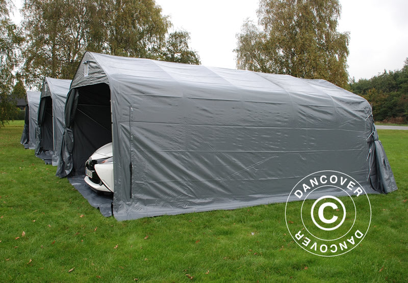 Garagetelt PRO 3,6x6x2,7m PVC med underlag, Grå - Image 3