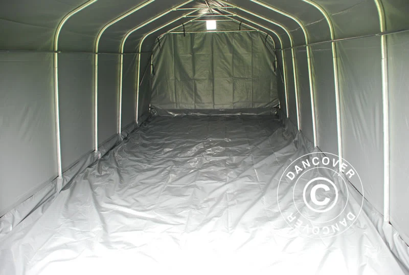 Garagetelt PRO 3,6x6x2,7m PVC med underlag, Grå - Image 6