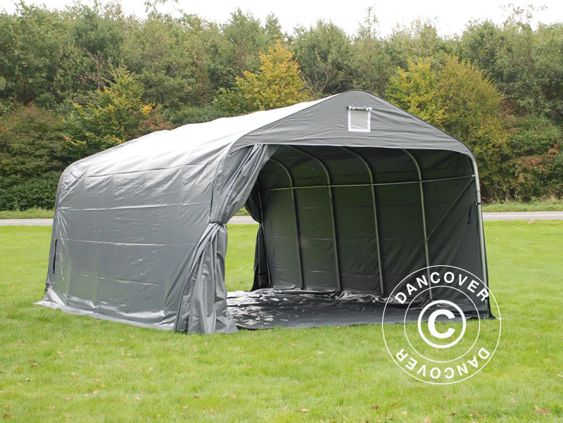 Garagetelt PRO 3,6x6x2,7m PVC med underlag, Grå - Image 7