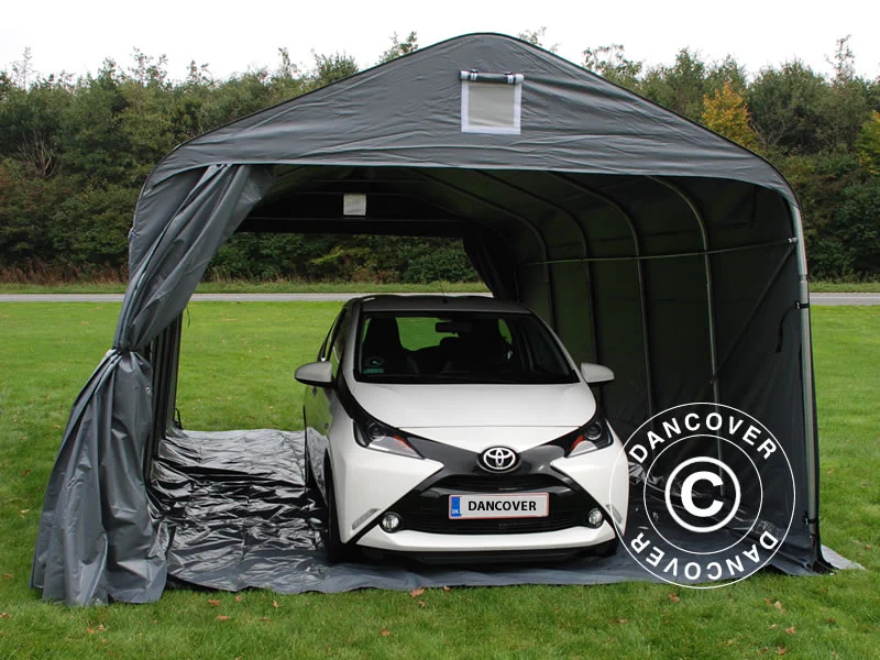 Garagetelt PRO 3,6x6x2,7m PVC med underlag, Grå - Image 8
