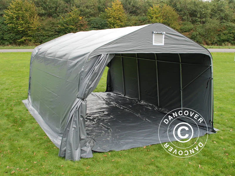 Garagetelt PRO 3,6x6x2,7m PVC med underlag, Grå - Image 9