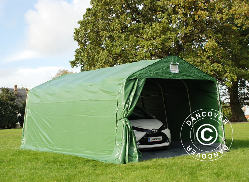 Garagetelt PRO 3,6x6x2,7m PVC med underlag, Grøn - Image 2