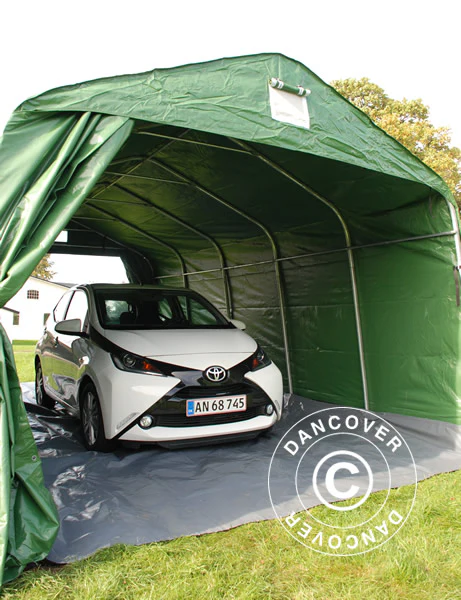 Garagetelt PRO 3,6x6x2,7m PVC med underlag, Grøn - Image 4