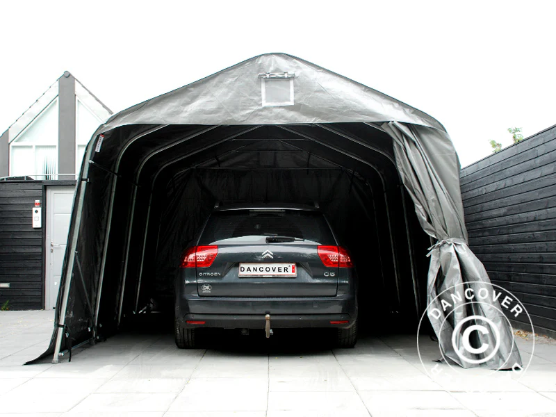 Garagetelt PRO 3,6x7,2x2,68m PE, Grå - Image 2