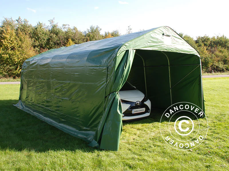 Garagetelt PRO 3,6x7,2x2,68m PVC, Grøn - Image 4