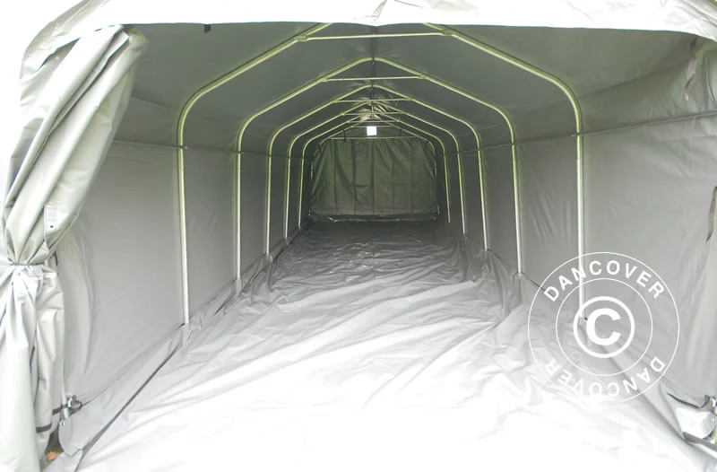 Garagetelt PRO 3,6x7,2x2,68m PVC med underlag, Grå - Image 10