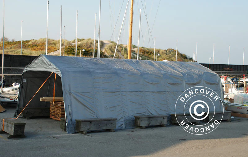 Garagetelt PRO 3,6x8,4x2,68m PE, Grå - Image 12
