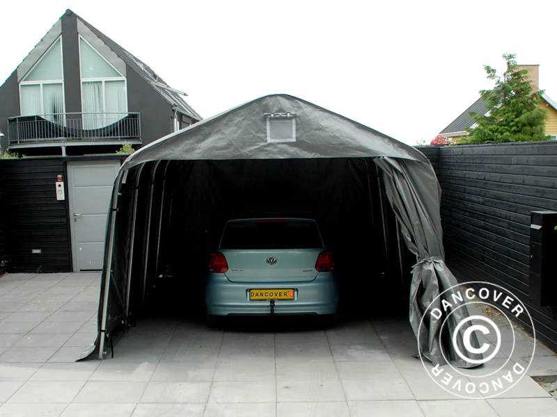 Garagetelt PRO 3,6x8,4x2,68m PE, Grå - Image 2