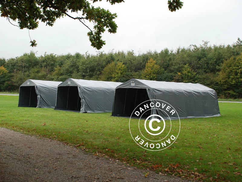 Garagetelt PRO 3,6x8,4x2,68m PVC, Grå - Image 8