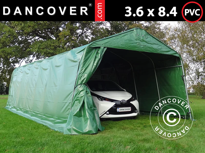 Garagetelt PRO 3,6x8,4x2,68m PVC, Grøn