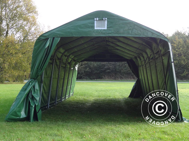 Garagetelt PRO 3,6x8,4x2,68m PVC, Grøn - Image 5