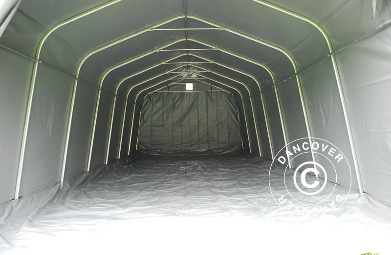 Garagetelt PRO 3,6x8,4x2,7m PVC med underlag, Grå - Image 11