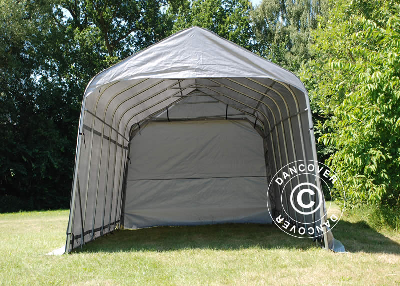 Garagetelt PRO 3,77x7,3x3,18m PVC, Grå - Image 2