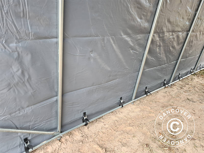 Garagetelt PRO 3,77x7,3x3,18m PVC, Grå - Image 6