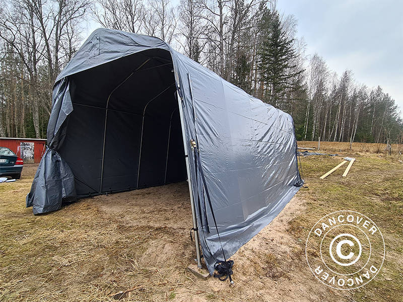 Garagetelt PRO 3,77x7,3x3,18m PVC, Grå - Image 9
