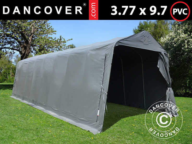Garagetelt PRO 3,77x9,7x3,18m PVC, Grå