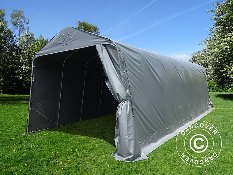 Garagetelt PRO 3,77x9,7x3,18m PVC, Grå - Image 3