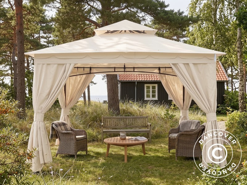 Gardinsæt til pavillon Horus, 3,4x3,4m, Beige