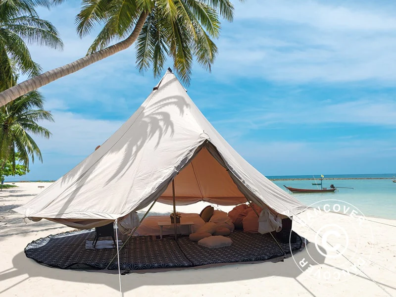Glampingtelt TentZing®, 4x4m, 4 Personer, Sand - Image 3