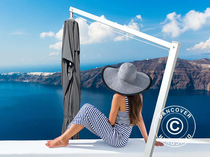 Hængeparasol Havana, 3,5x3,5m, Sort - Image 4