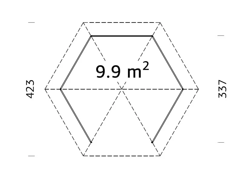 Havepavillon i træ, 3,37x3,37x3,13m, 9,9m², Natur - Image 4