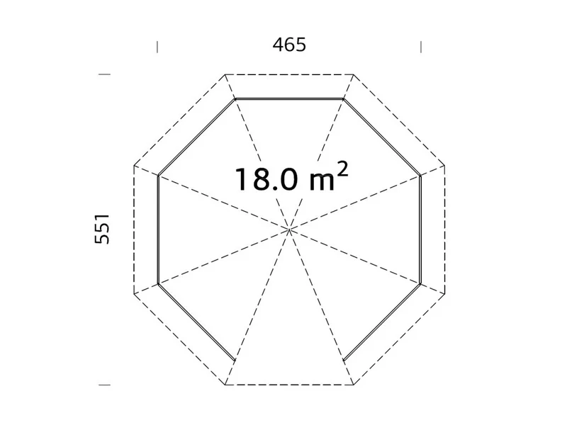Havepavillon i træ, 4,65x4,65x3,46m, 18m², Natur - Image 4