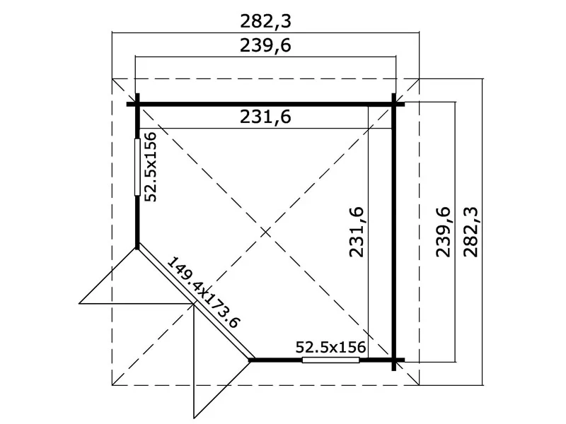 Havepavillon i træ Brittany, 2,4x2,4x2,41m, 40mm, Lysegrå - Image 5