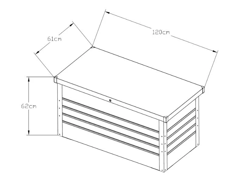 Hyndeboks, 348 L, 0,61x1,2x0,62m, ProShed®, Antracit - Image 5