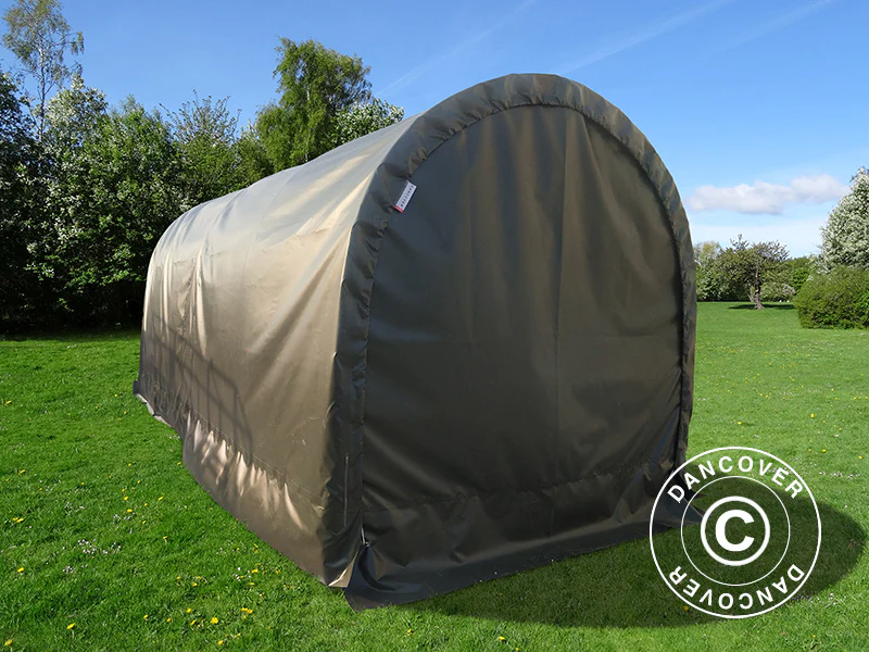 Læskur til husdyr 3x3x2,8m, PVC, Grøn - Image 4