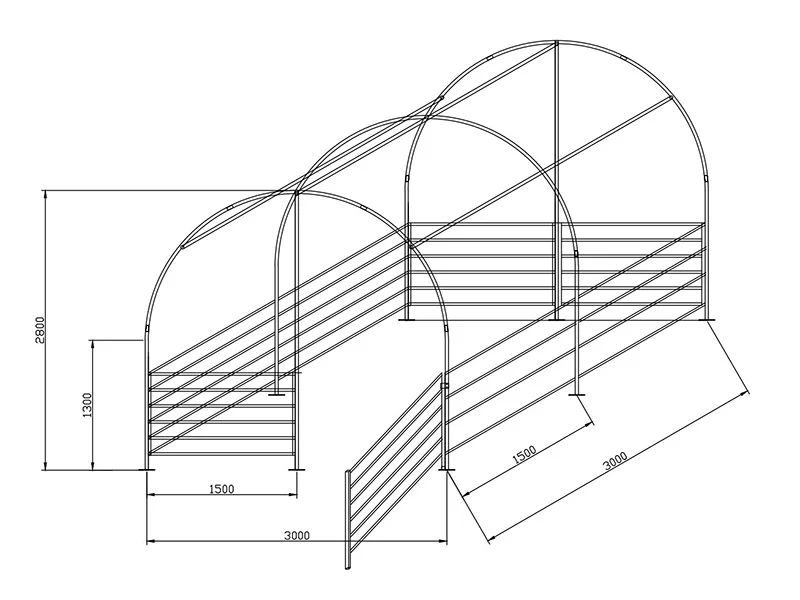 Læskur til husdyr 3x3x2,8m, PVC, Grøn - Image 8