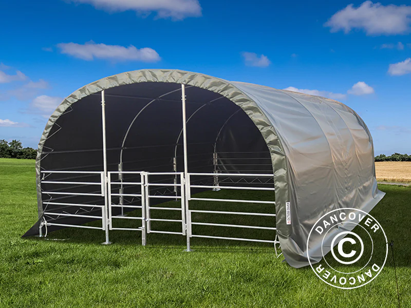 Læskur til husdyr 4x6x2,4m, PVC, Grøn - Image 2