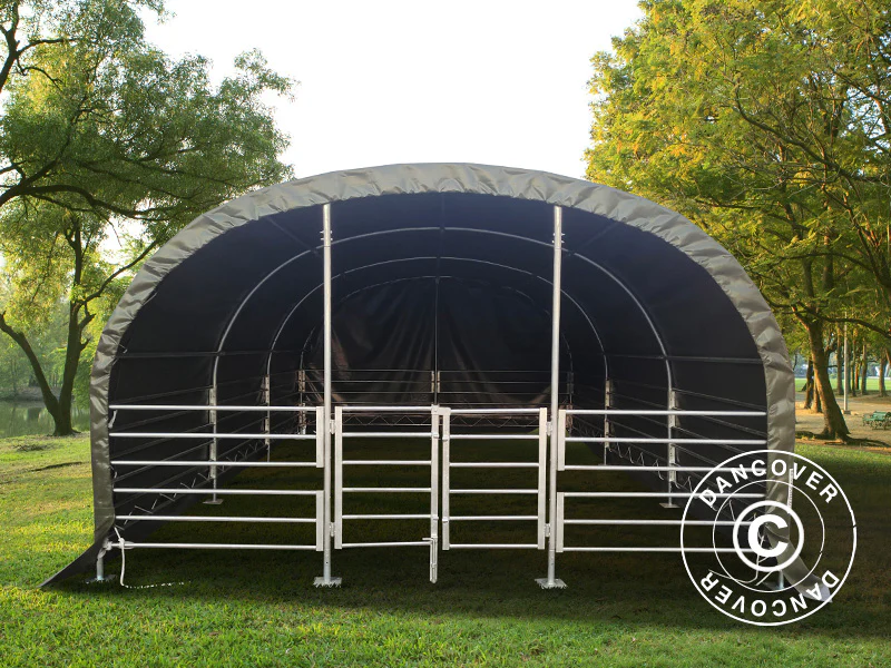 Læskur til husdyr 4x6x2,4m, PVC, Grøn - Image 4