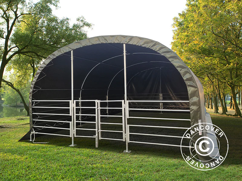 Læskur til husdyr 4x6x2,4m, PVC, Grøn - Image 5