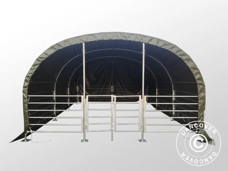 Læskur til husdyr 4x6x2,4m, PVC, Grøn - Image 6