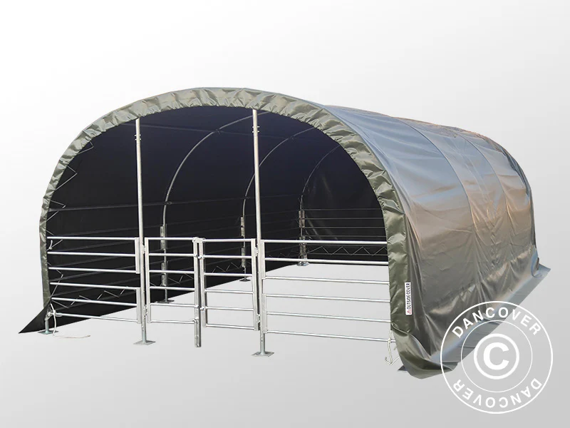 Læskur til husdyr 4x6x2,4m, PVC, Grøn - Image 7