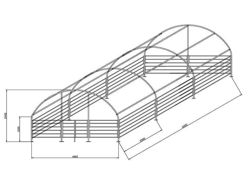 Læskur til husdyr 4x6x2,4m, PVC, Grøn - Image 9