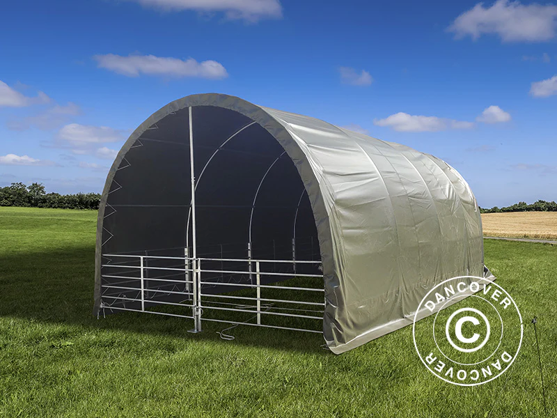 Læskur til husdyr 4x8x3,15m, PVC, Grøn - Image 3